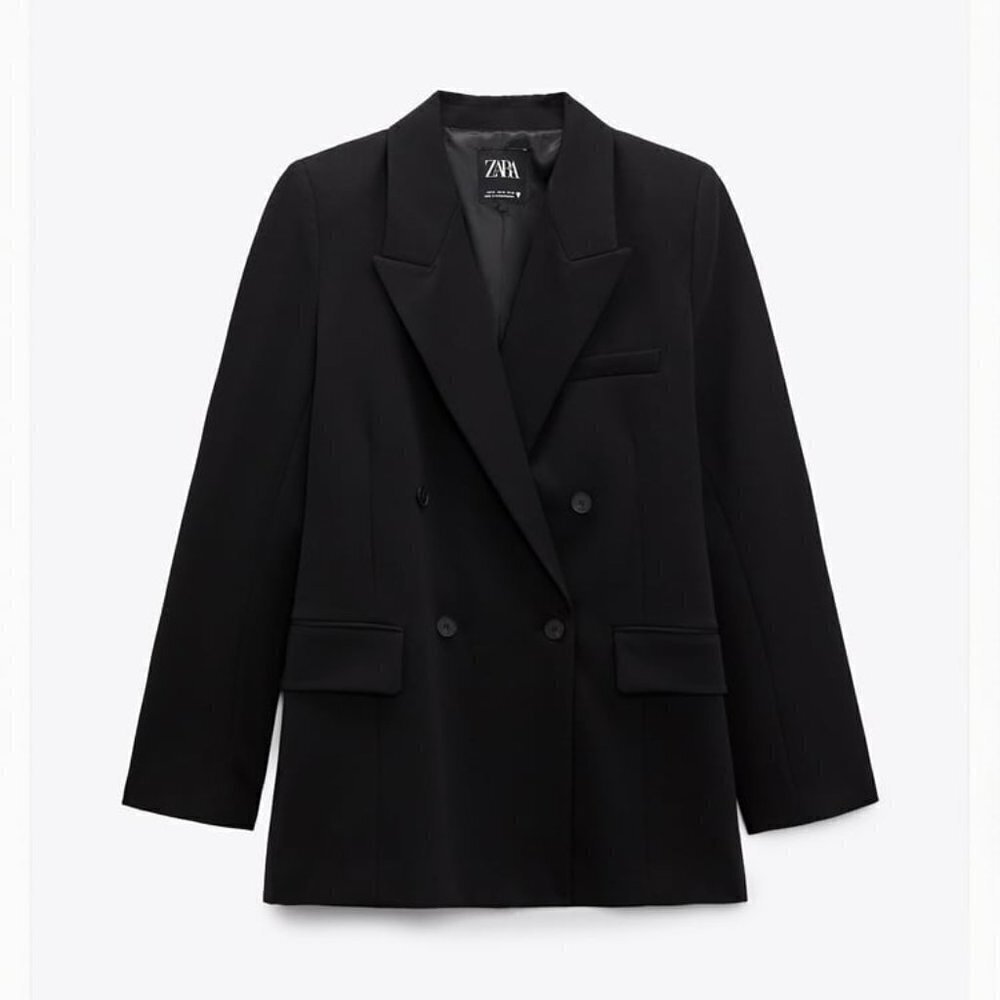 ZARA BASIC BLAZER BLACK SIZE M  | 9106/187/800